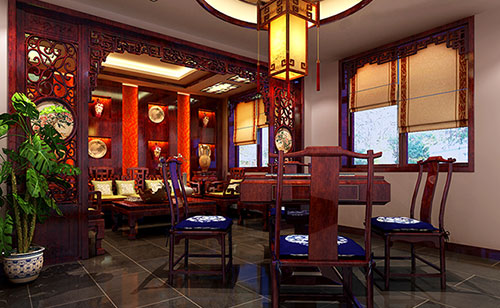 温宿古典中式风格茶楼包间设计装修效果图